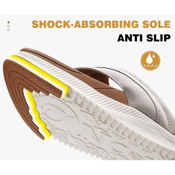 Womens Orthotic Flip Flops Arch Support Cushioned Walking Sandals Size 6 12 - Picture 6 of 7